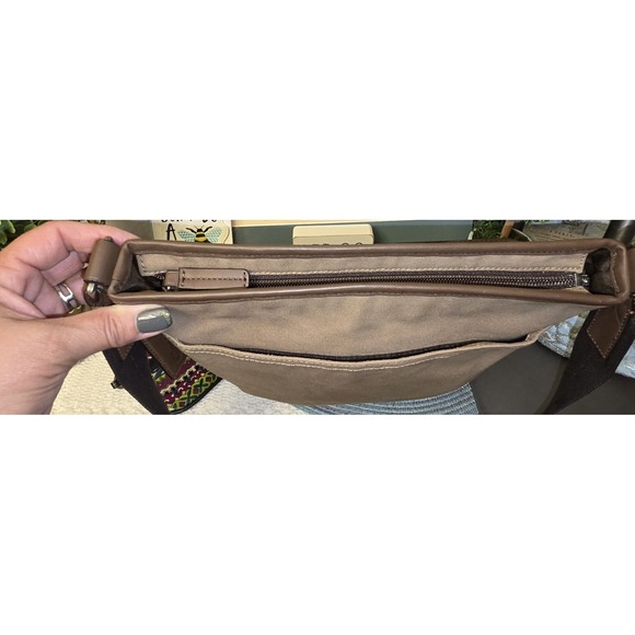 COACH KHAKI BROWN CAMDEN CANVAS ZIP TOP CROSSBODY (F70820) EXCELLENT CONDITION - Picture 11 of 16